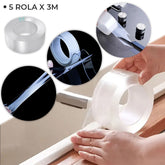 Silikonski dvostranski lepilni trak NanoStick | 5 zvitkov x 3m